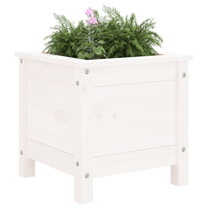 plantekasse 40x40x39 cm massivt fyrretræ hvid