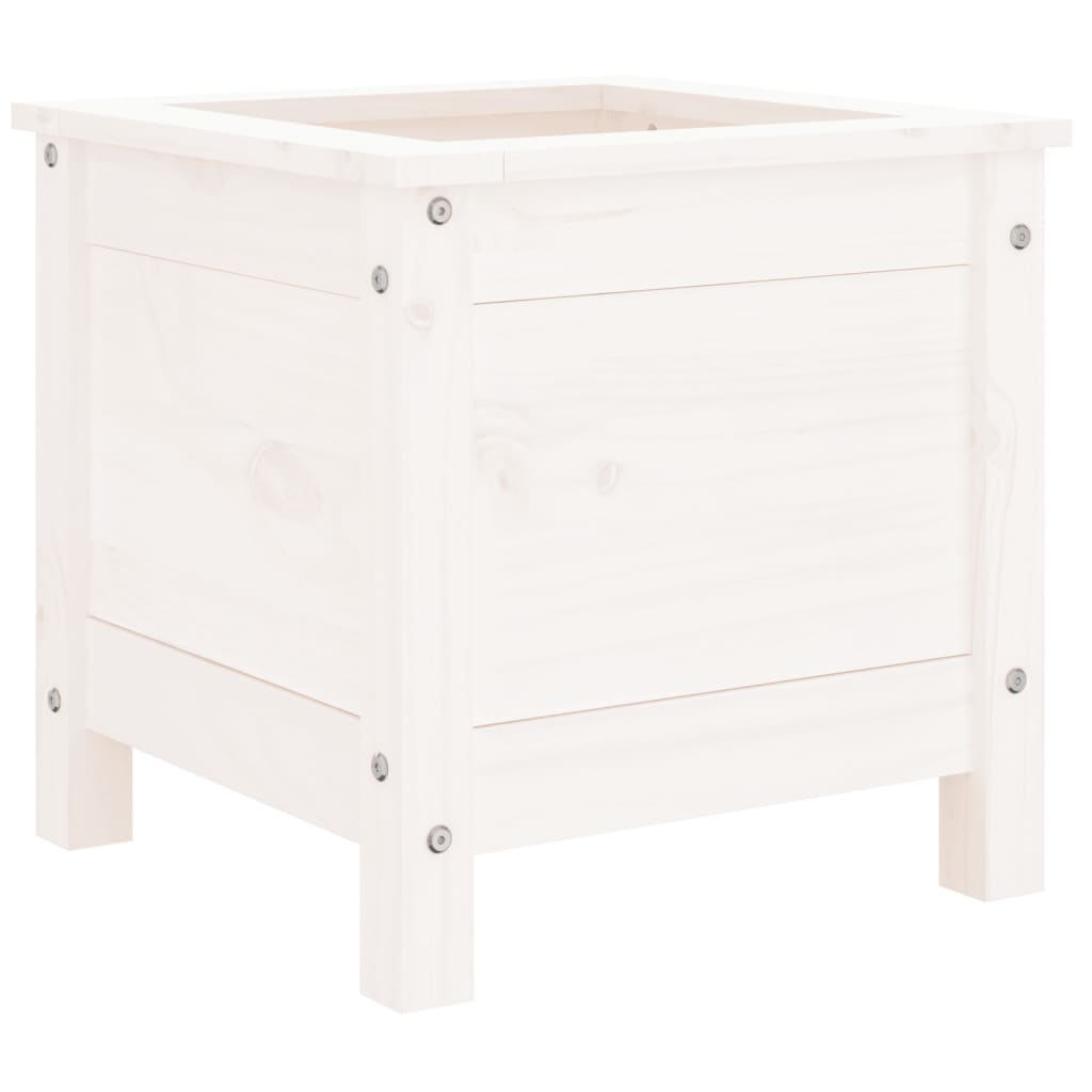 plantekasse 40x40x39 cm massivt fyrretræ hvid