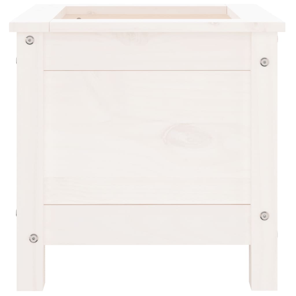 plantekasse 40x40x39 cm massivt fyrretræ hvid