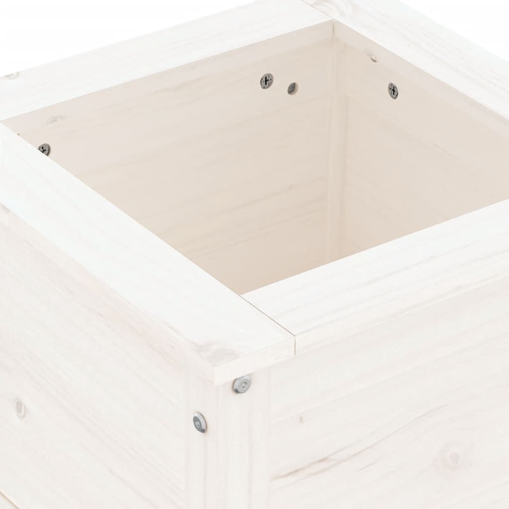 plantekasse 40x40x39 cm massivt fyrretræ hvid