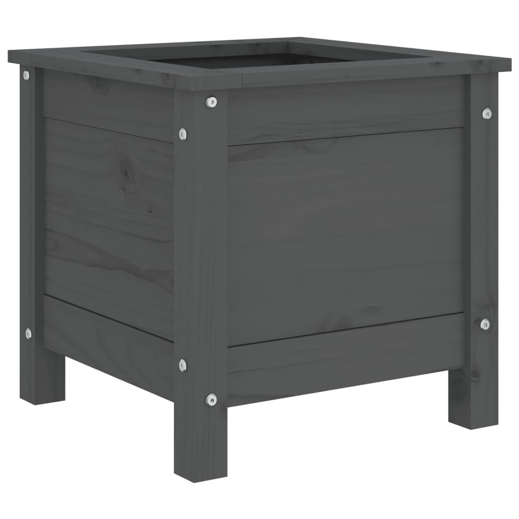 plantekasse 40x40x39 cm massivt fyrretræ grå