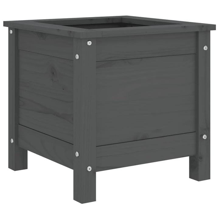plantekasse 40x40x39 cm massivt fyrretræ grå