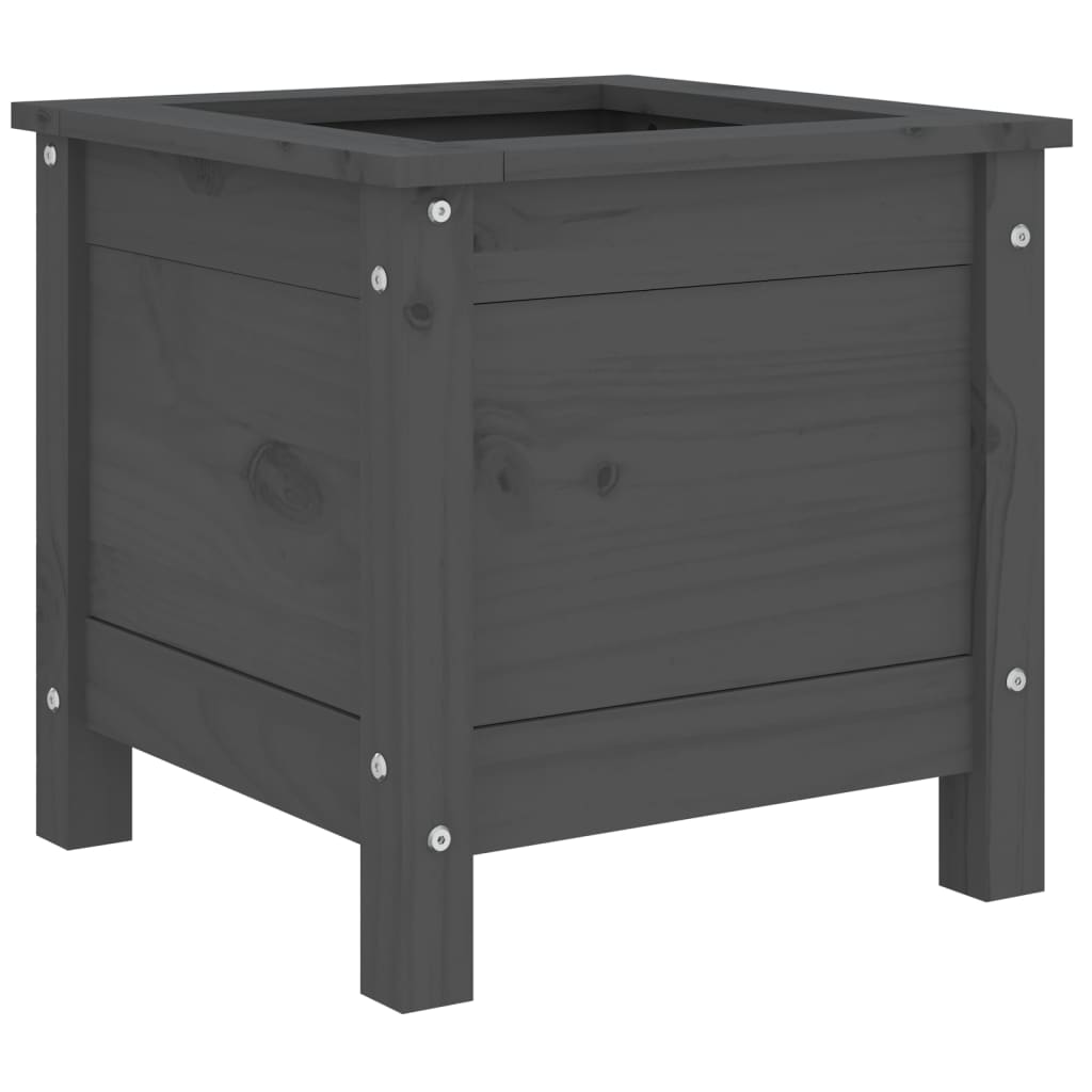 plantekasse 40x40x39 cm massivt fyrretræ grå