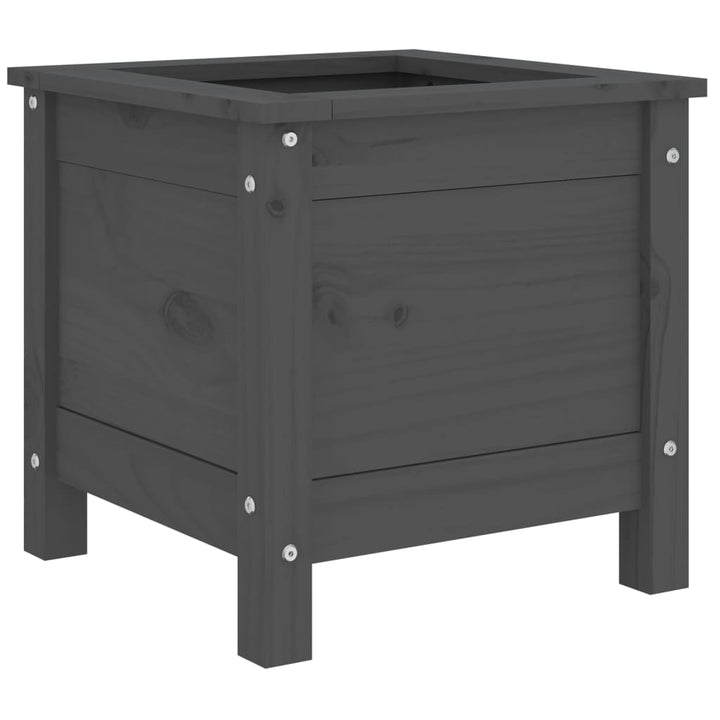 plantekasse 40x40x39 cm massivt fyrretræ grå