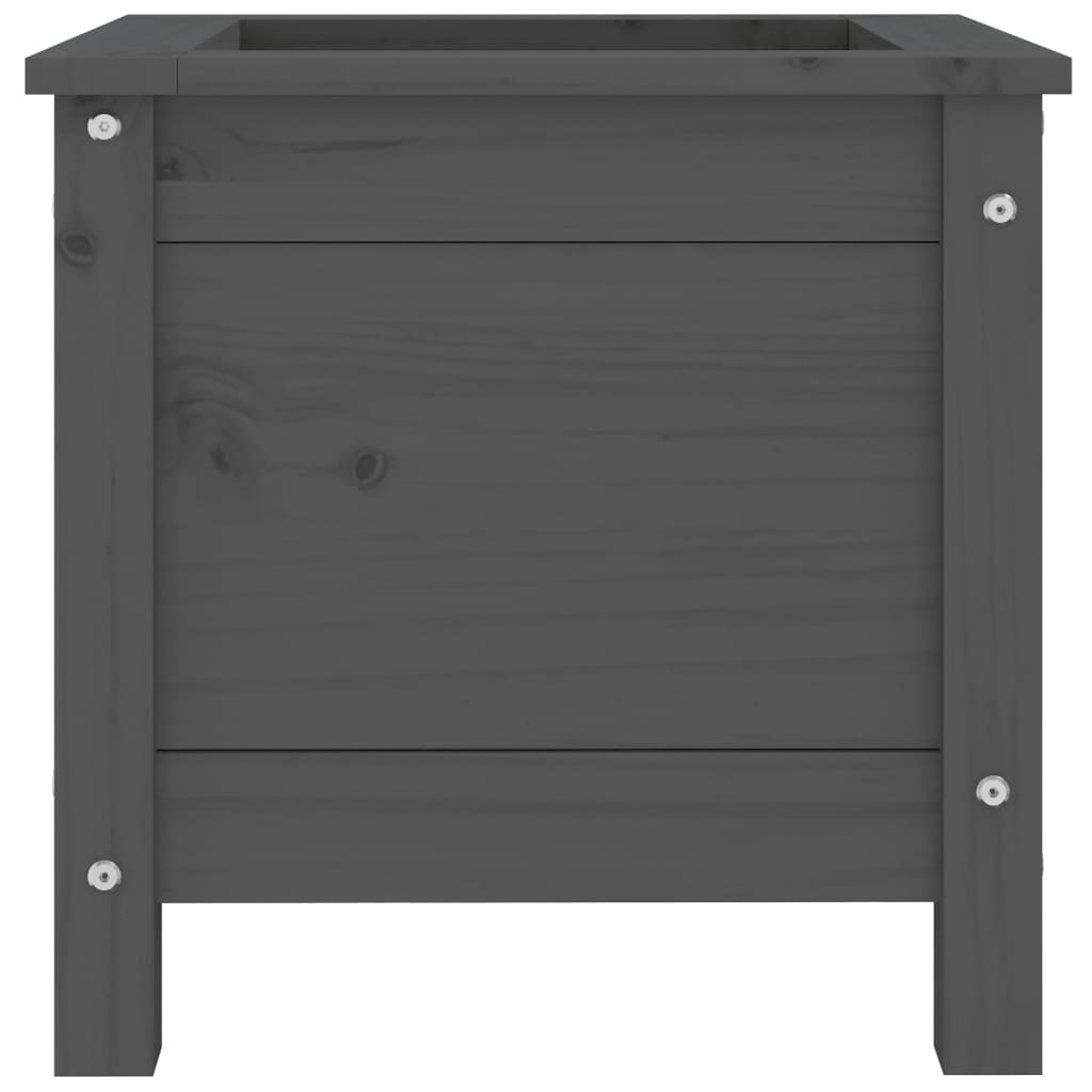 plantekasse 40x40x39 cm massivt fyrretræ grå