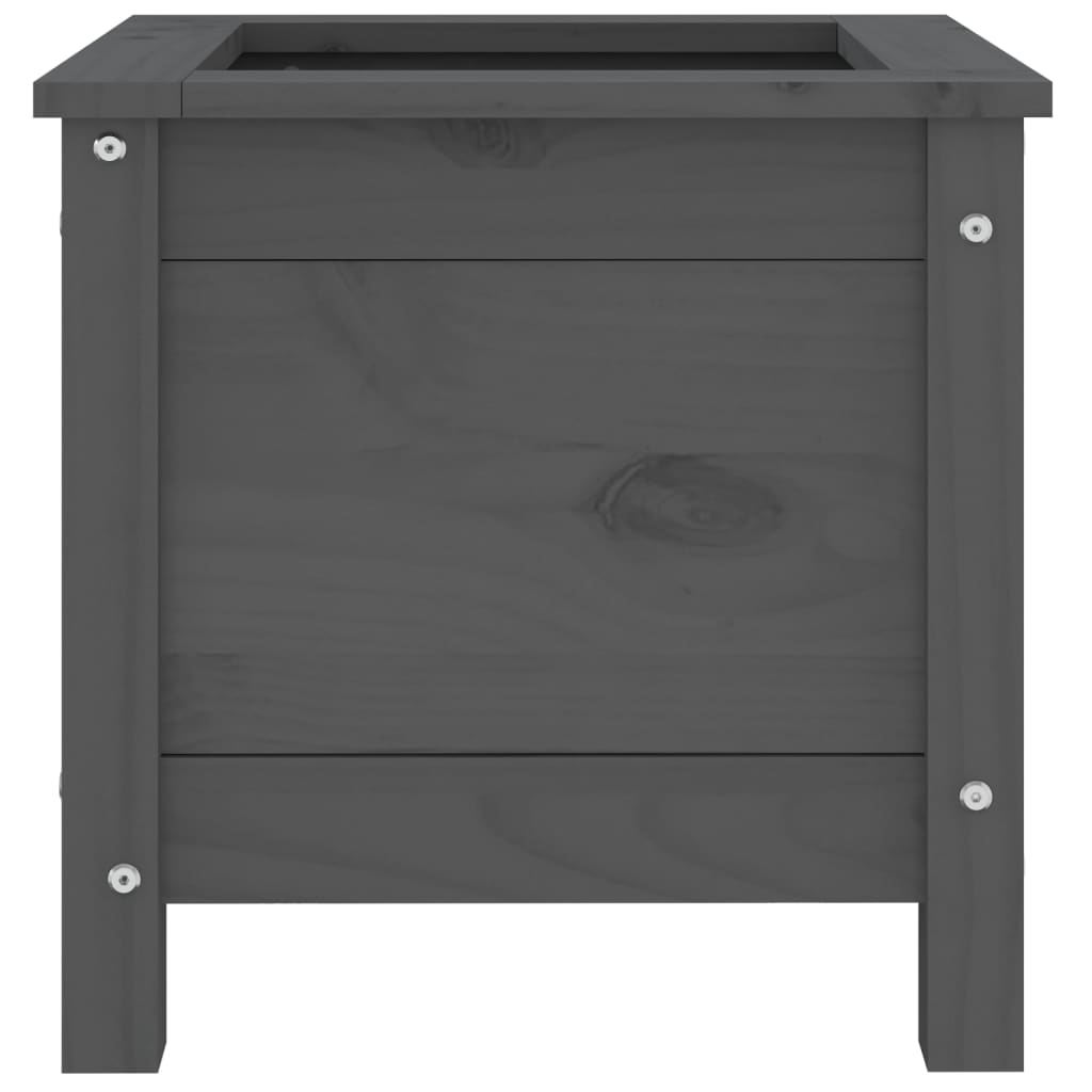 plantekasse 40x40x39 cm massivt fyrretræ grå