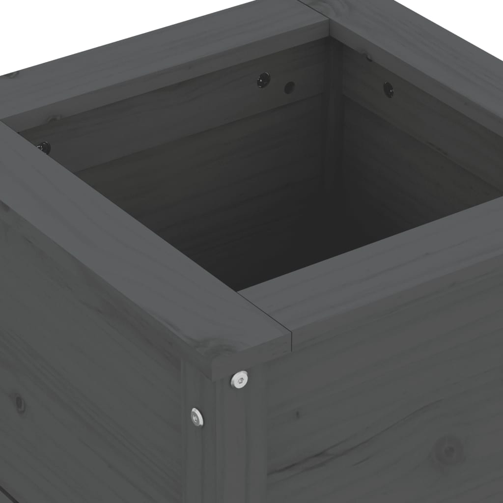 plantekasse 40x40x39 cm massivt fyrretræ grå