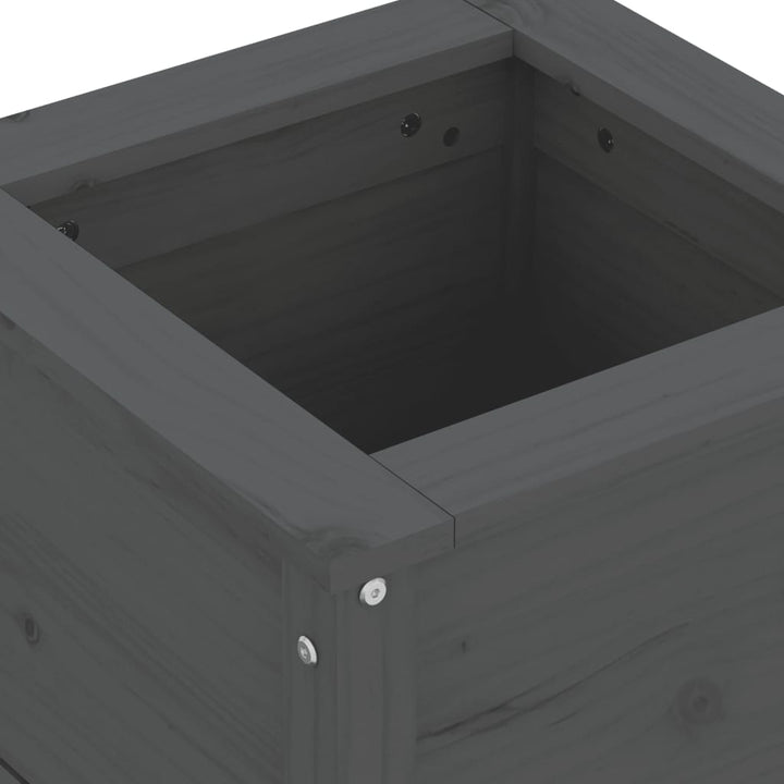 plantekasse 40x40x39 cm massivt fyrretræ grå