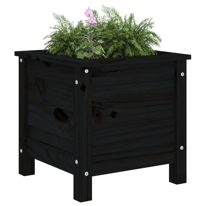 plantekasse 40x40x39 cm massivt fyrretræ sort