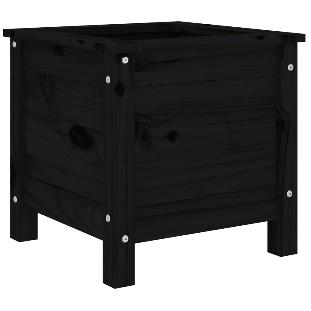 plantekasse 40x40x39 cm massivt fyrretræ sort