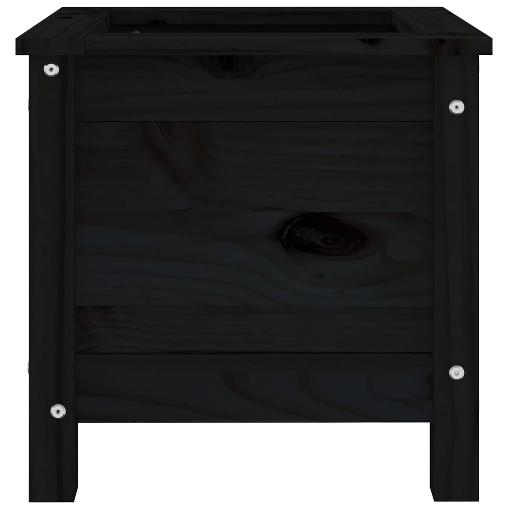 plantekasse 40x40x39 cm massivt fyrretræ sort