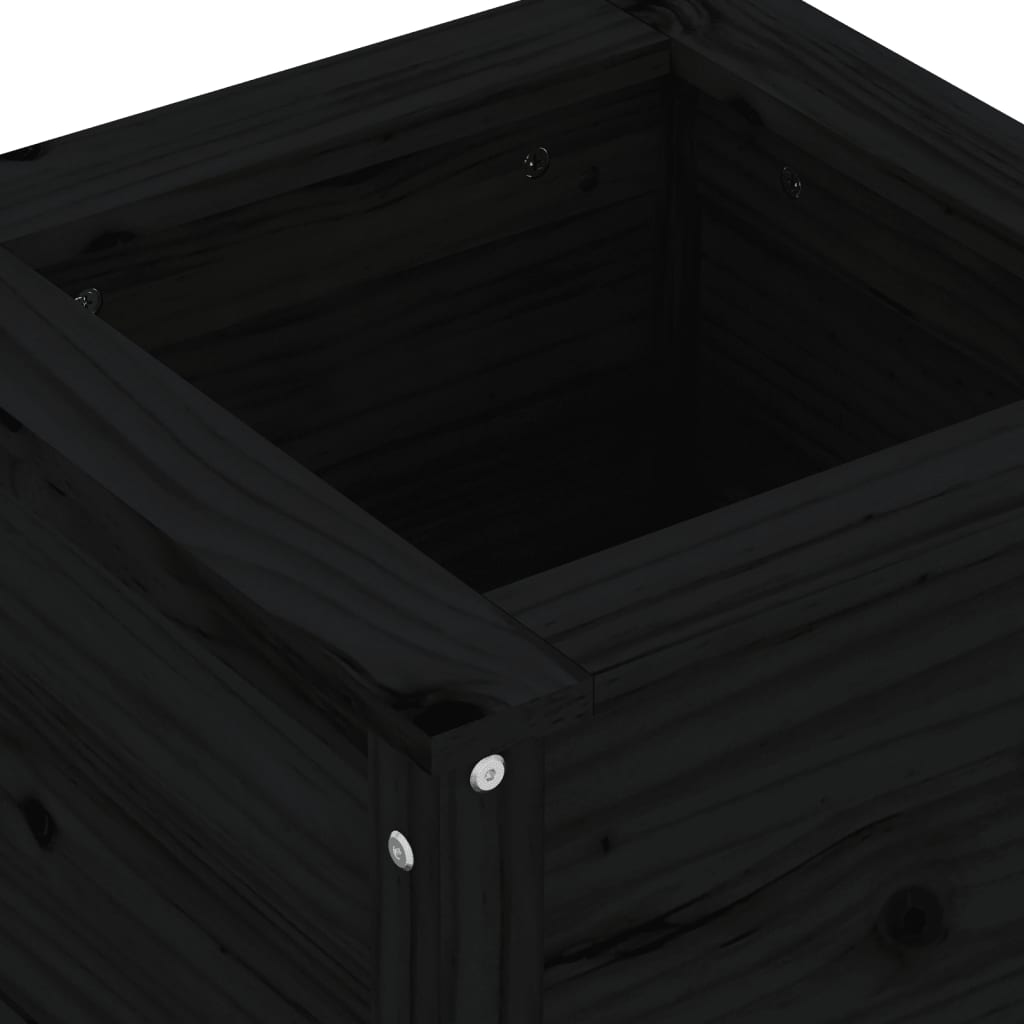 plantekasse 40x40x39 cm massivt fyrretræ sort