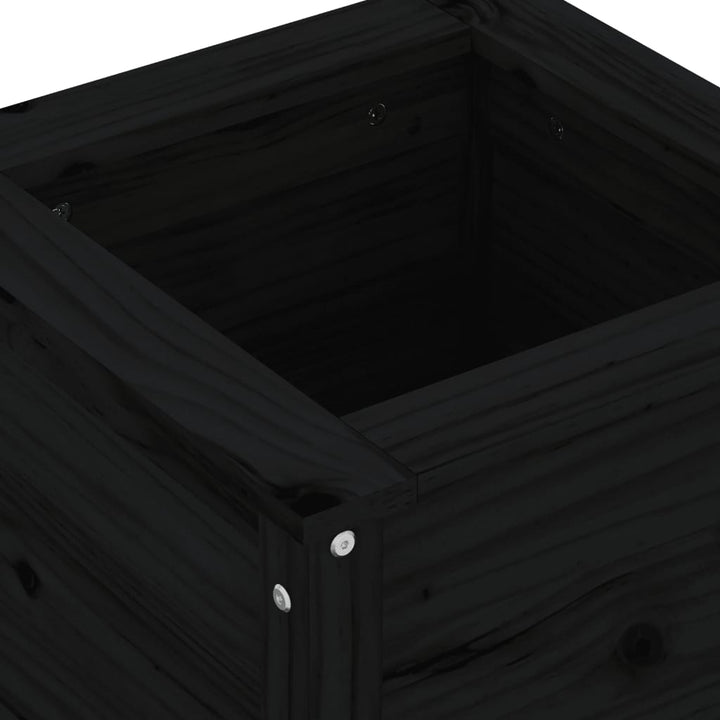 plantekasse 40x40x39 cm massivt fyrretræ sort