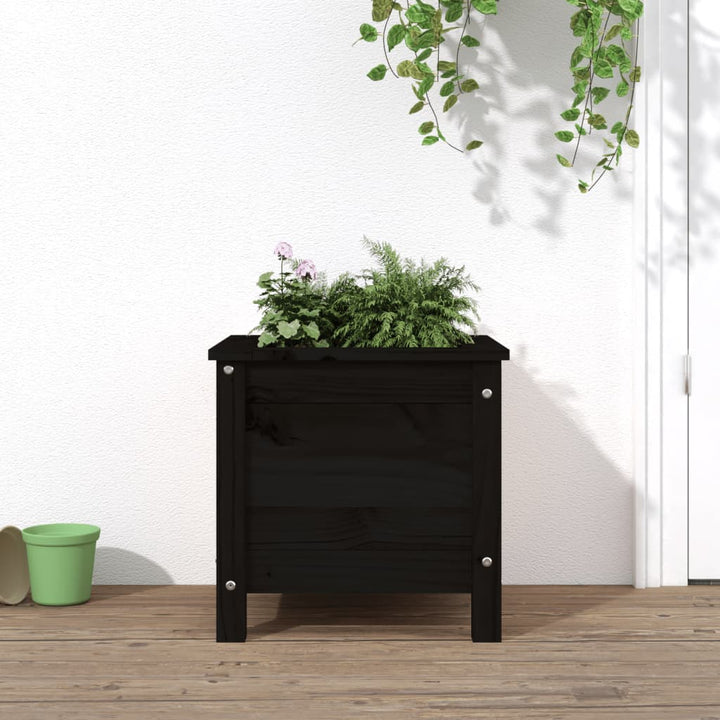 plantekasse 40x40x39 cm massivt fyrretræ sort