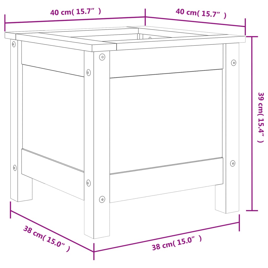 plantekasse 40x40x39 cm massivt douglasgran