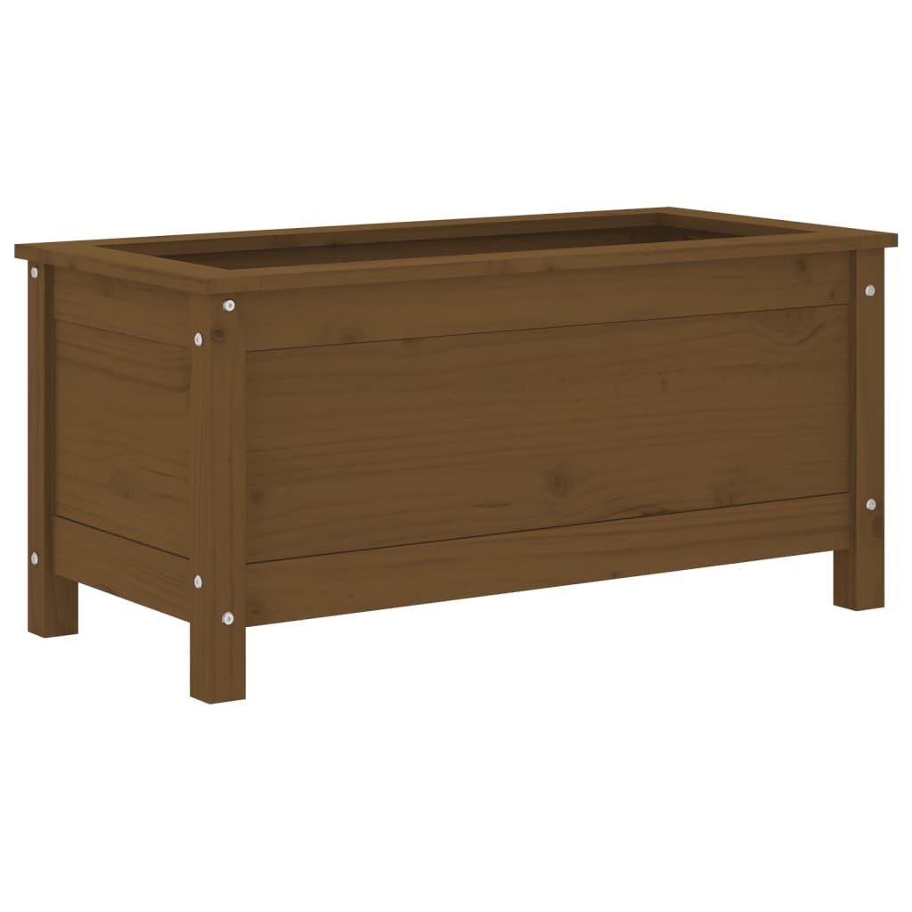 plantekasse 82,5x40x39 cm massivt fyrretræ gyldenbrun