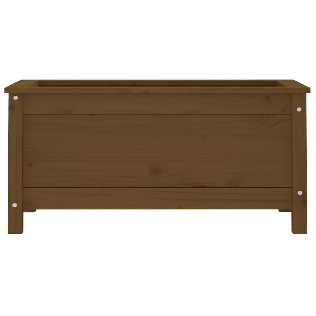 plantekasse 82,5x40x39 cm massivt fyrretræ gyldenbrun