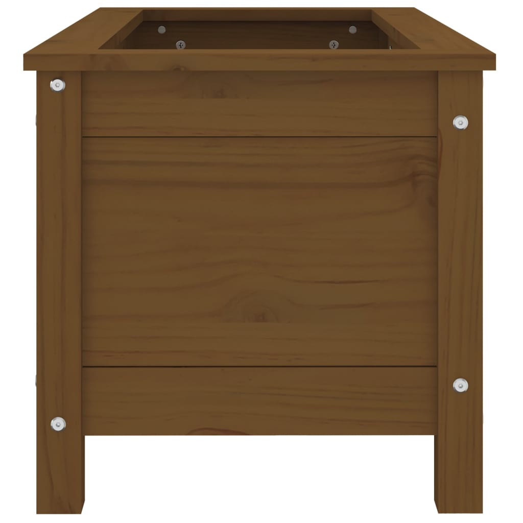 plantekasse 82,5x40x39 cm massivt fyrretræ gyldenbrun