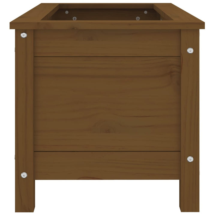 plantekasse 82,5x40x39 cm massivt fyrretræ gyldenbrun