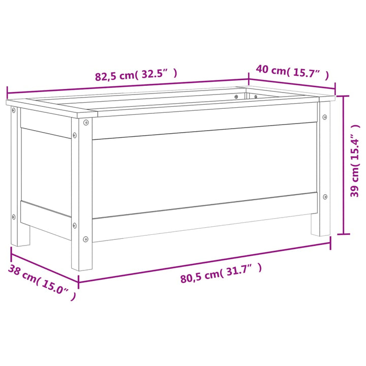plantekasse 82,5x40x39 cm massivt fyrretræ gyldenbrun