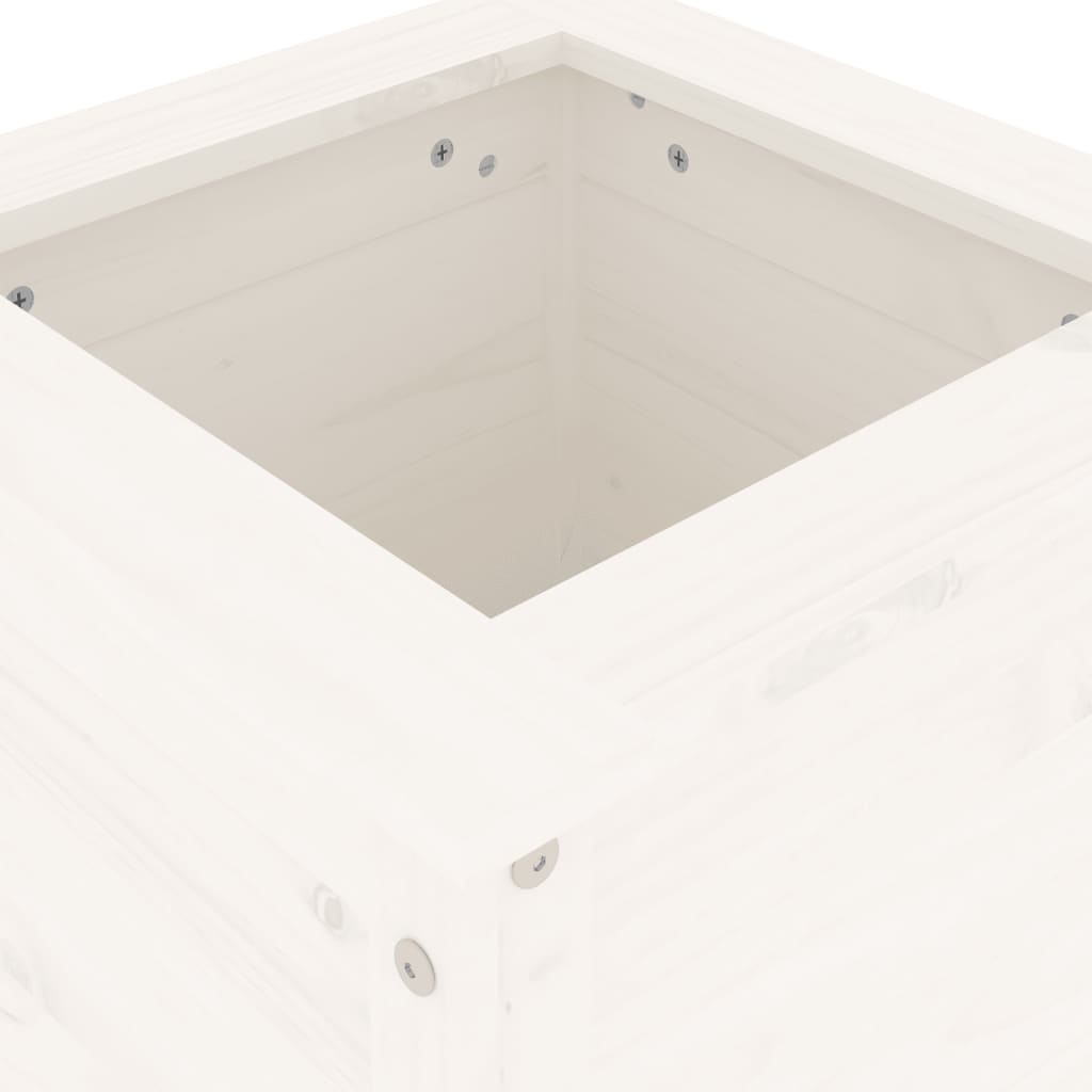 plantekasse 40x40x78 cm massivt fyrretræ hvid