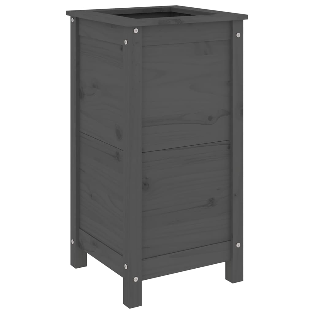 plantekasse 40x40x78 cm massivt fyrretræ grå