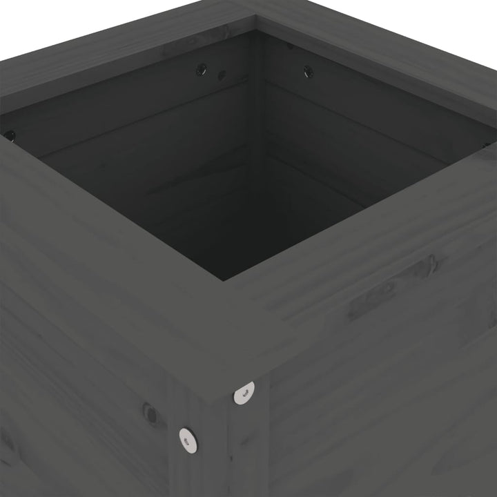 plantekasse 40x40x78 cm massivt fyrretræ grå