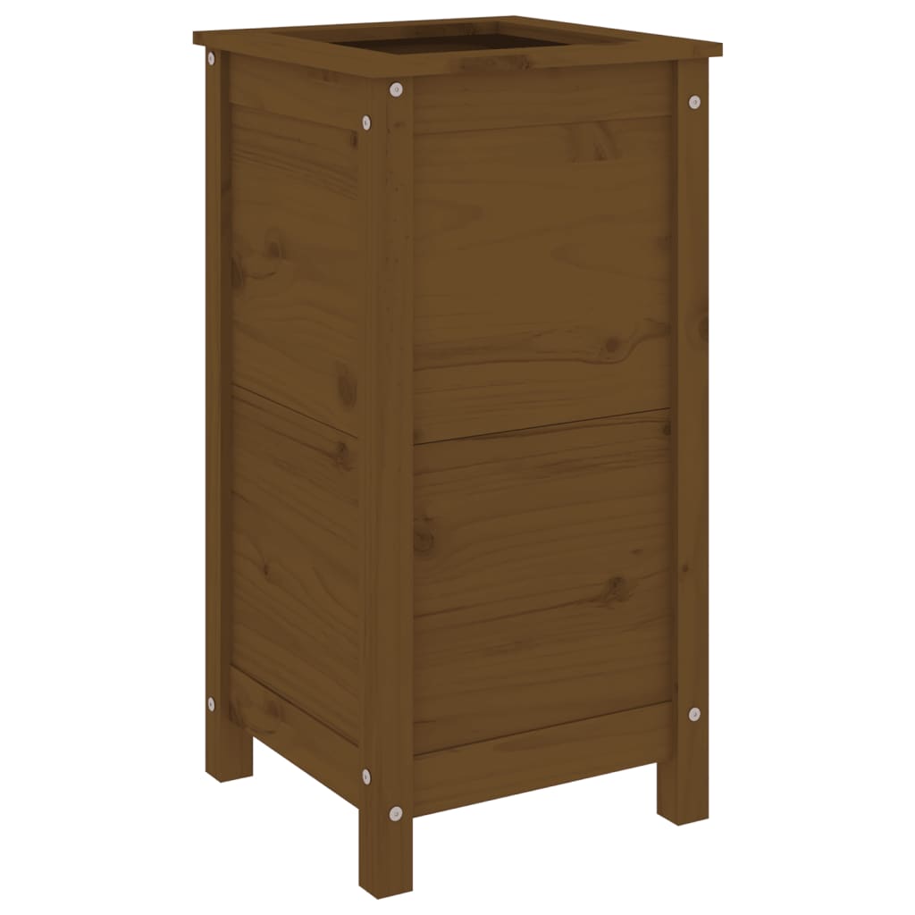 plantekasse 40x40x78 cm massivt fyrretræ gyldenbrun