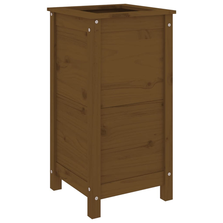 plantekasse 40x40x78 cm massivt fyrretræ gyldenbrun