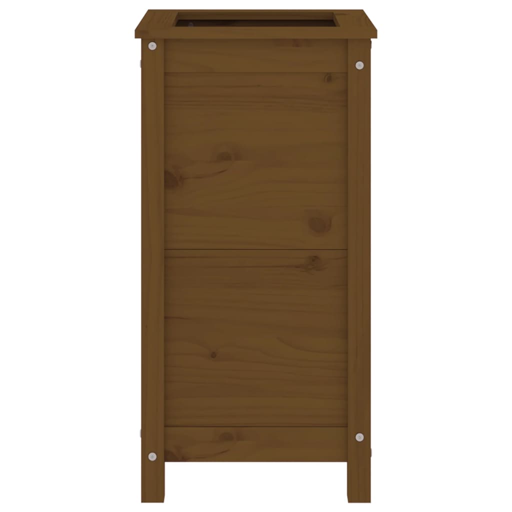 plantekasse 40x40x78 cm massivt fyrretræ gyldenbrun