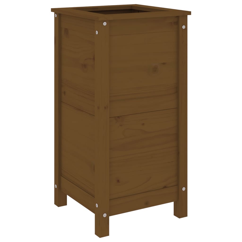 plantekasse 40x40x78 cm massivt fyrretræ gyldenbrun