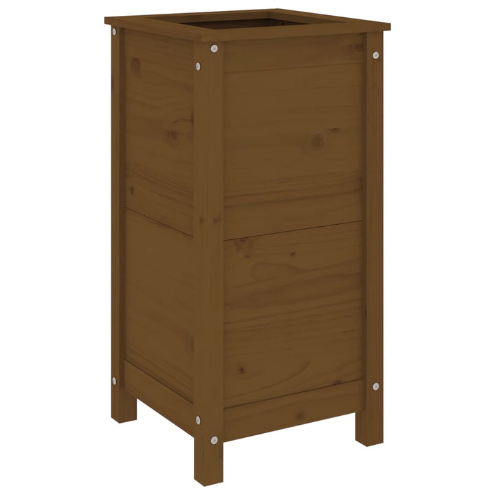 plantekasse 40x40x78 cm massivt fyrretræ gyldenbrun