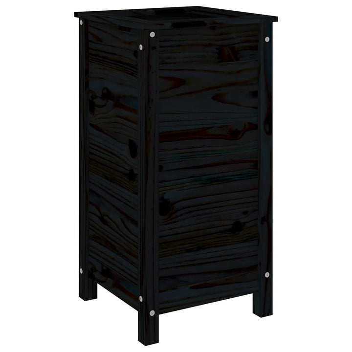 plantekasse 40x40x78 cm massivt fyrretræ sort
