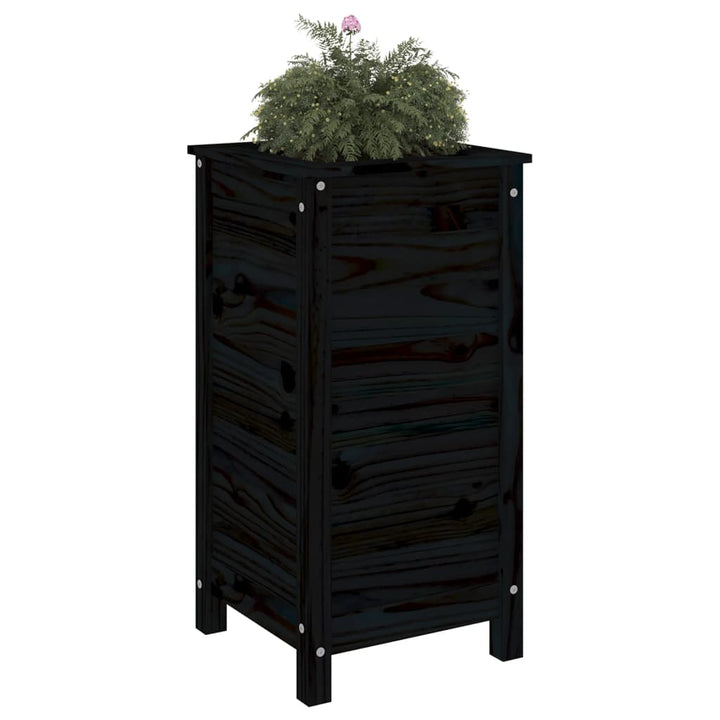 plantekasse 40x40x78 cm massivt fyrretræ sort