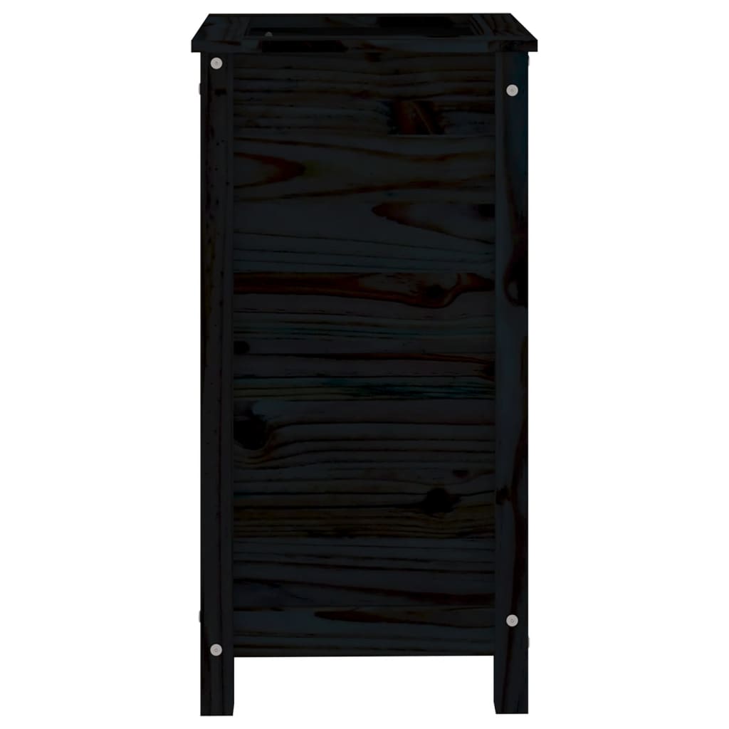 plantekasse 40x40x78 cm massivt fyrretræ sort