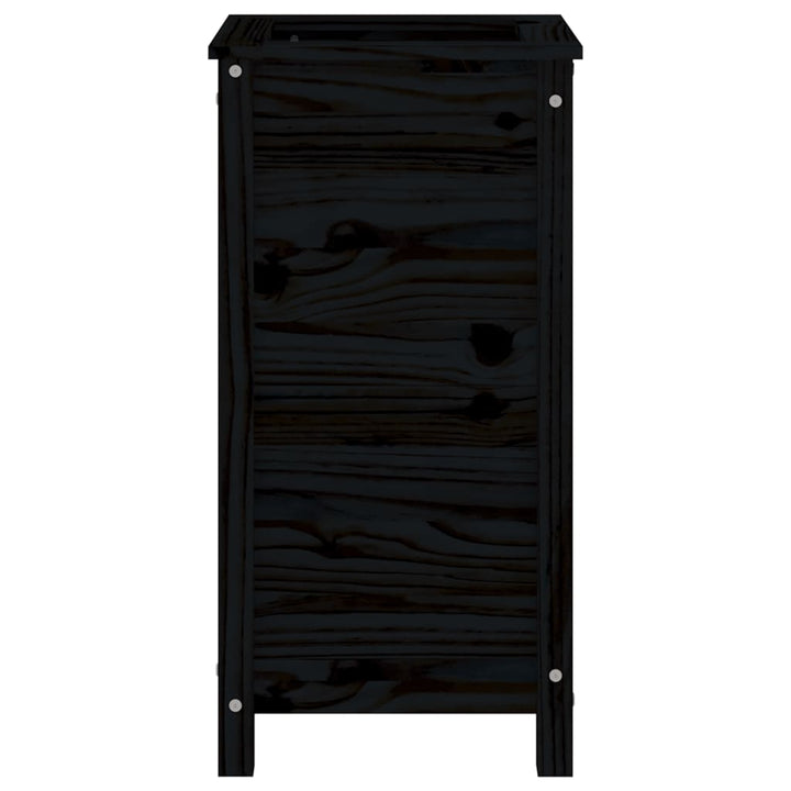 plantekasse 40x40x78 cm massivt fyrretræ sort