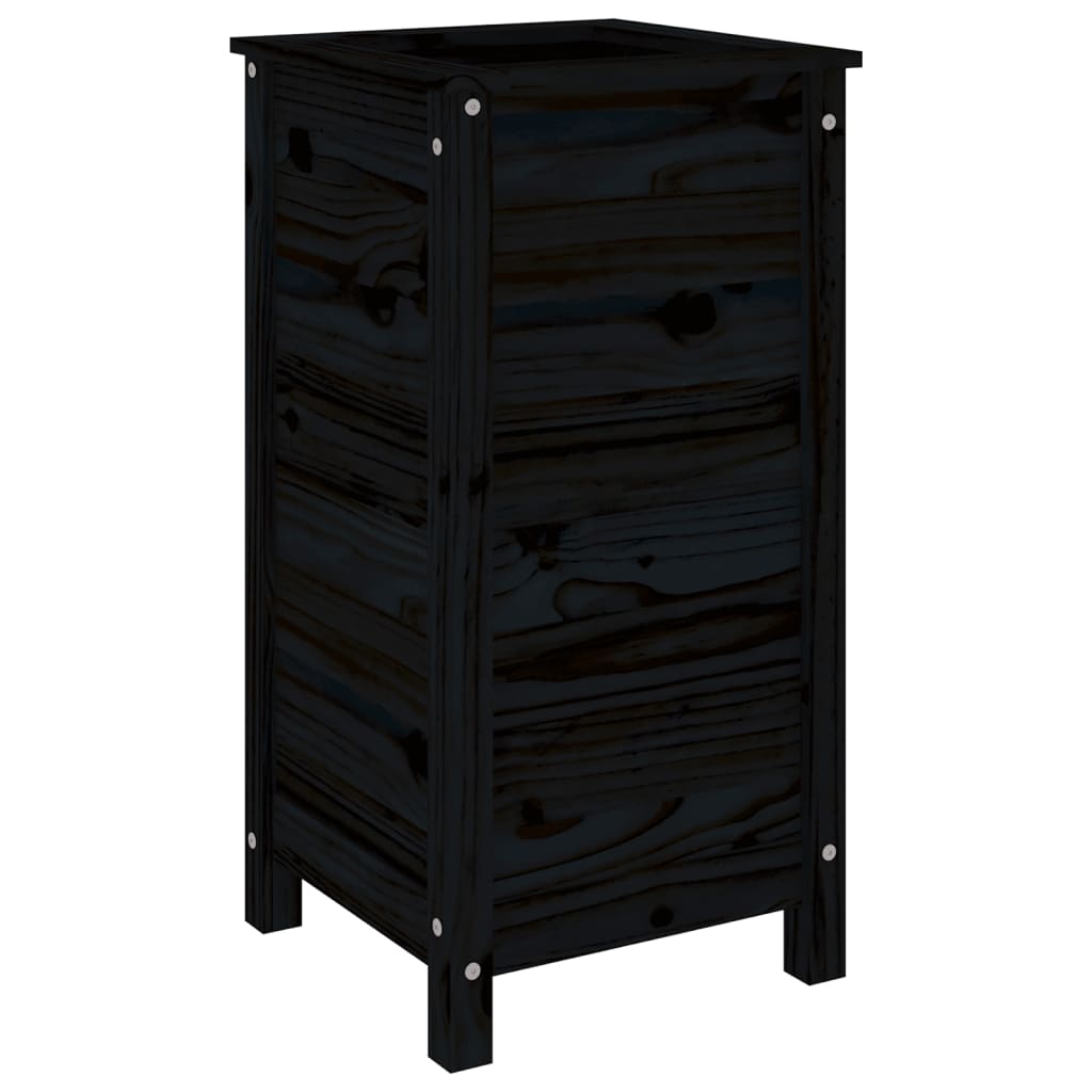 plantekasse 40x40x78 cm massivt fyrretræ sort
