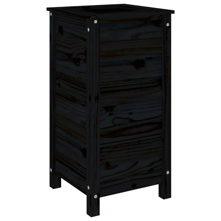 plantekasse 40x40x78 cm massivt fyrretræ sort