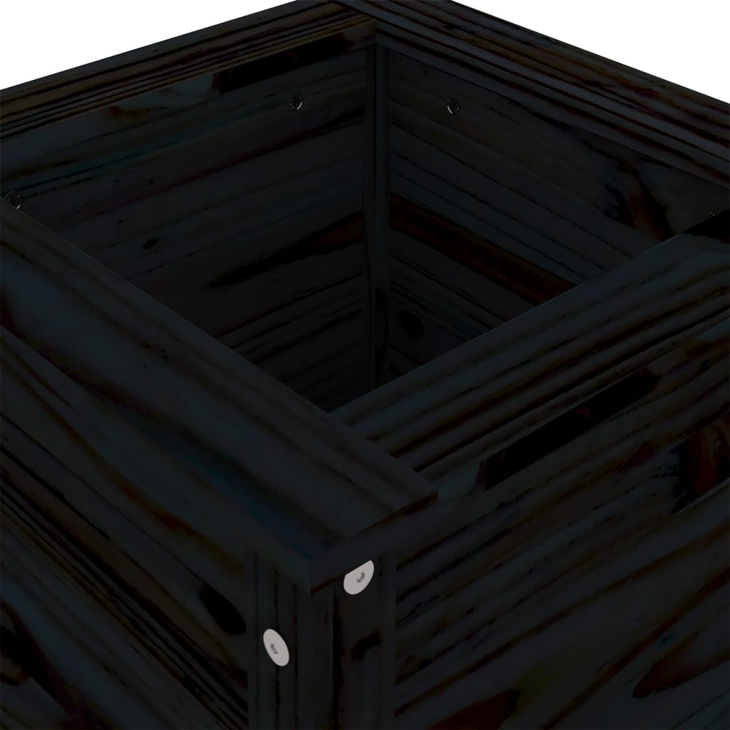 plantekasse 40x40x78 cm massivt fyrretræ sort