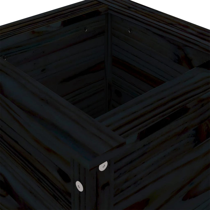 plantekasse 40x40x78 cm massivt fyrretræ sort