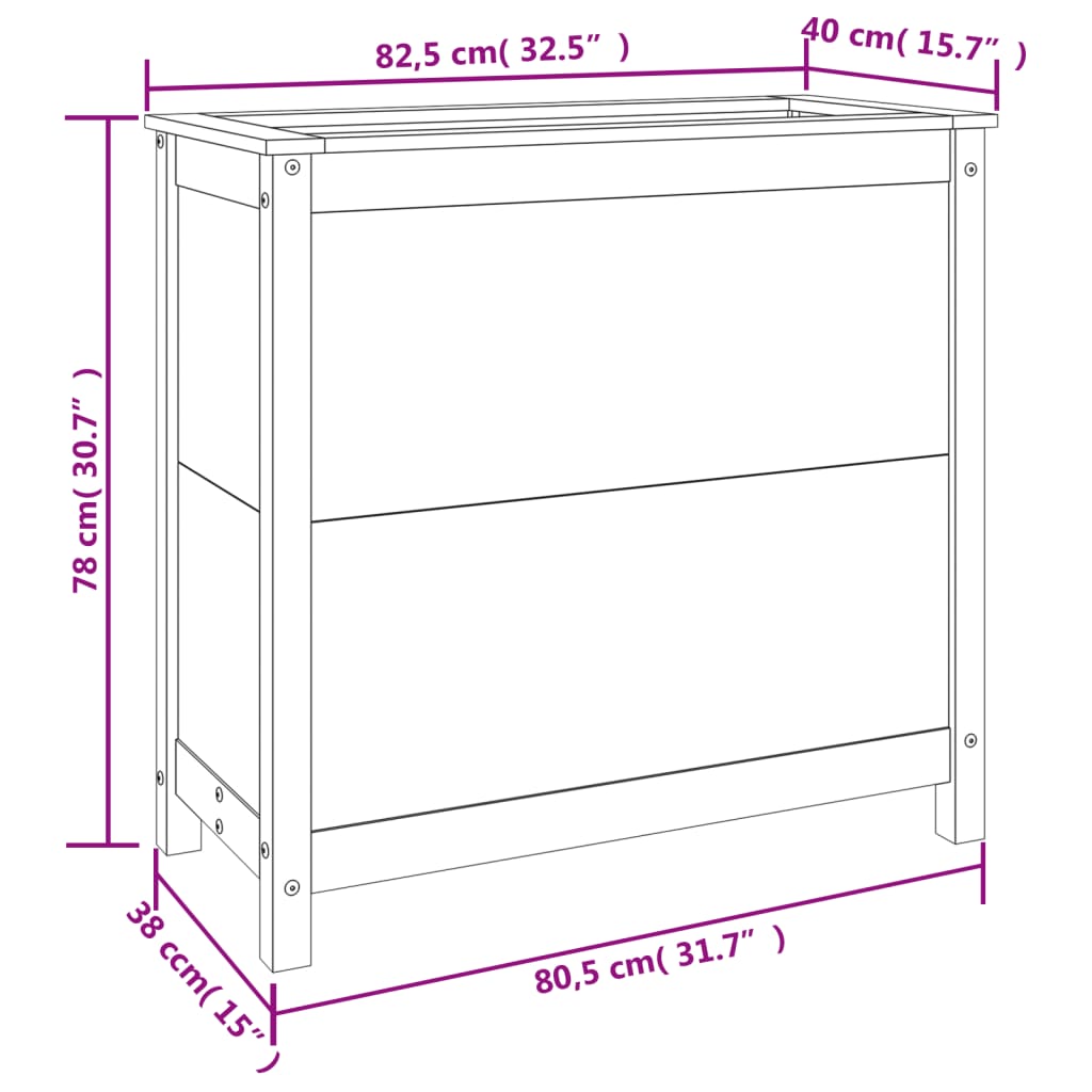 plantekasse 82,5x40x78 cm massivt douglasgran