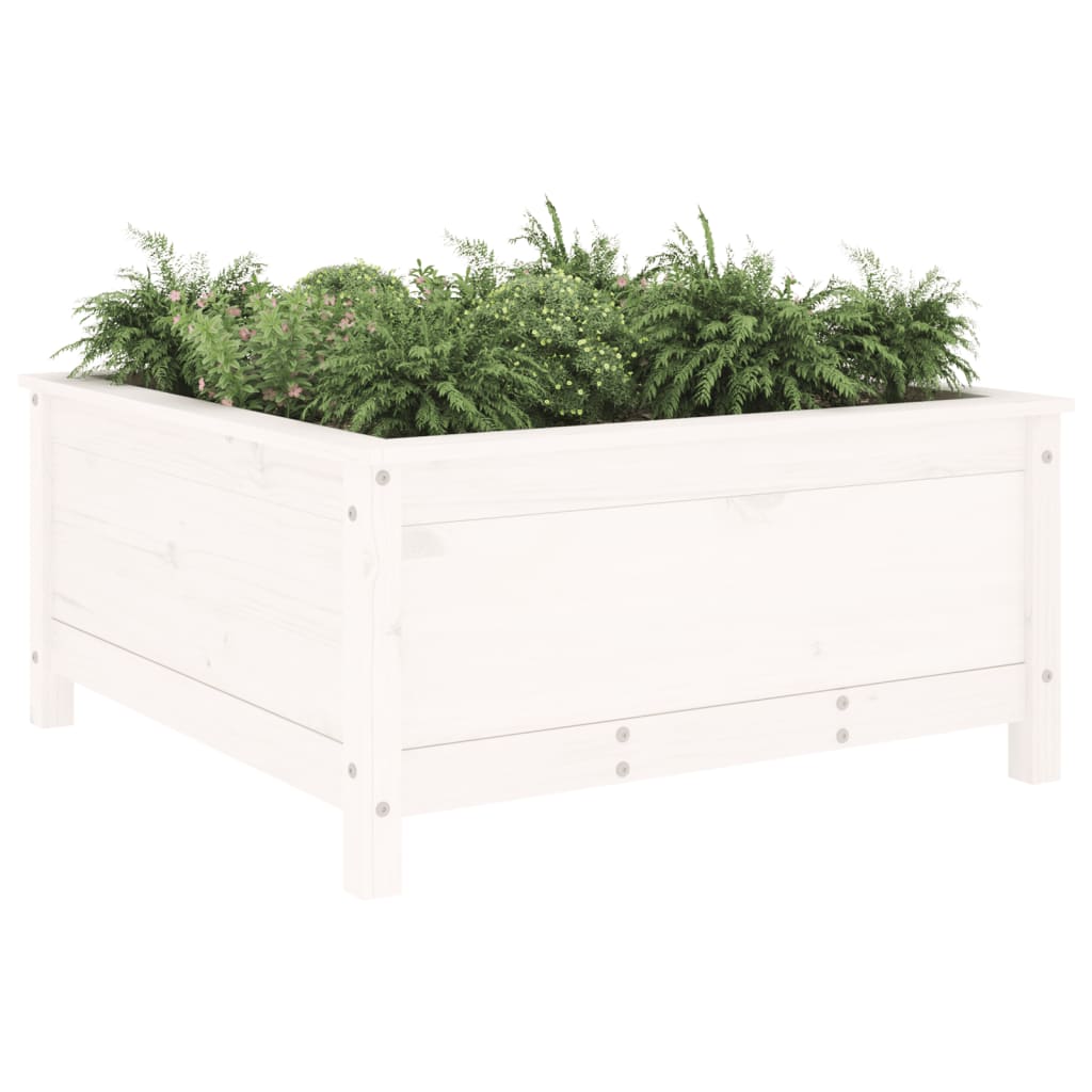 plantekasse 82,5x82,5x39 cm massivt fyrretræ hvid