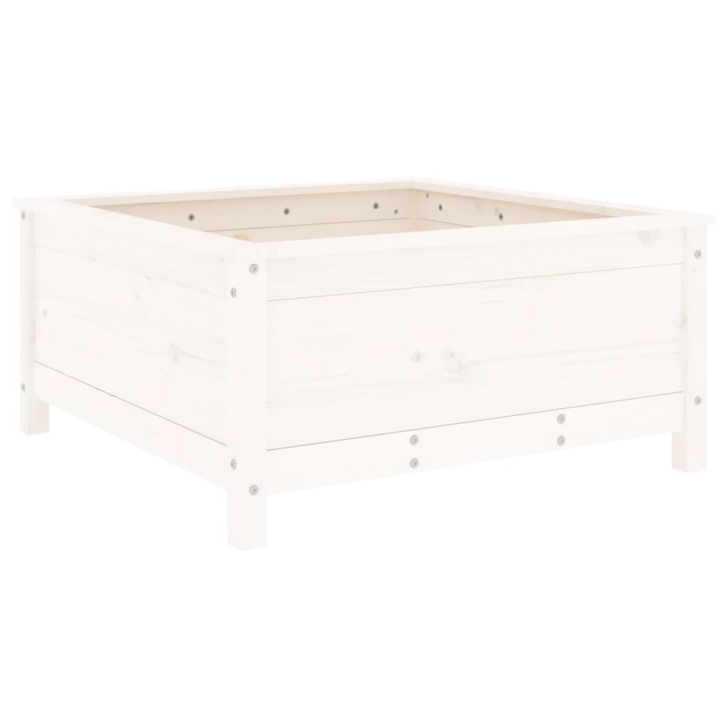 plantekasse 82,5x82,5x39 cm massivt fyrretræ hvid