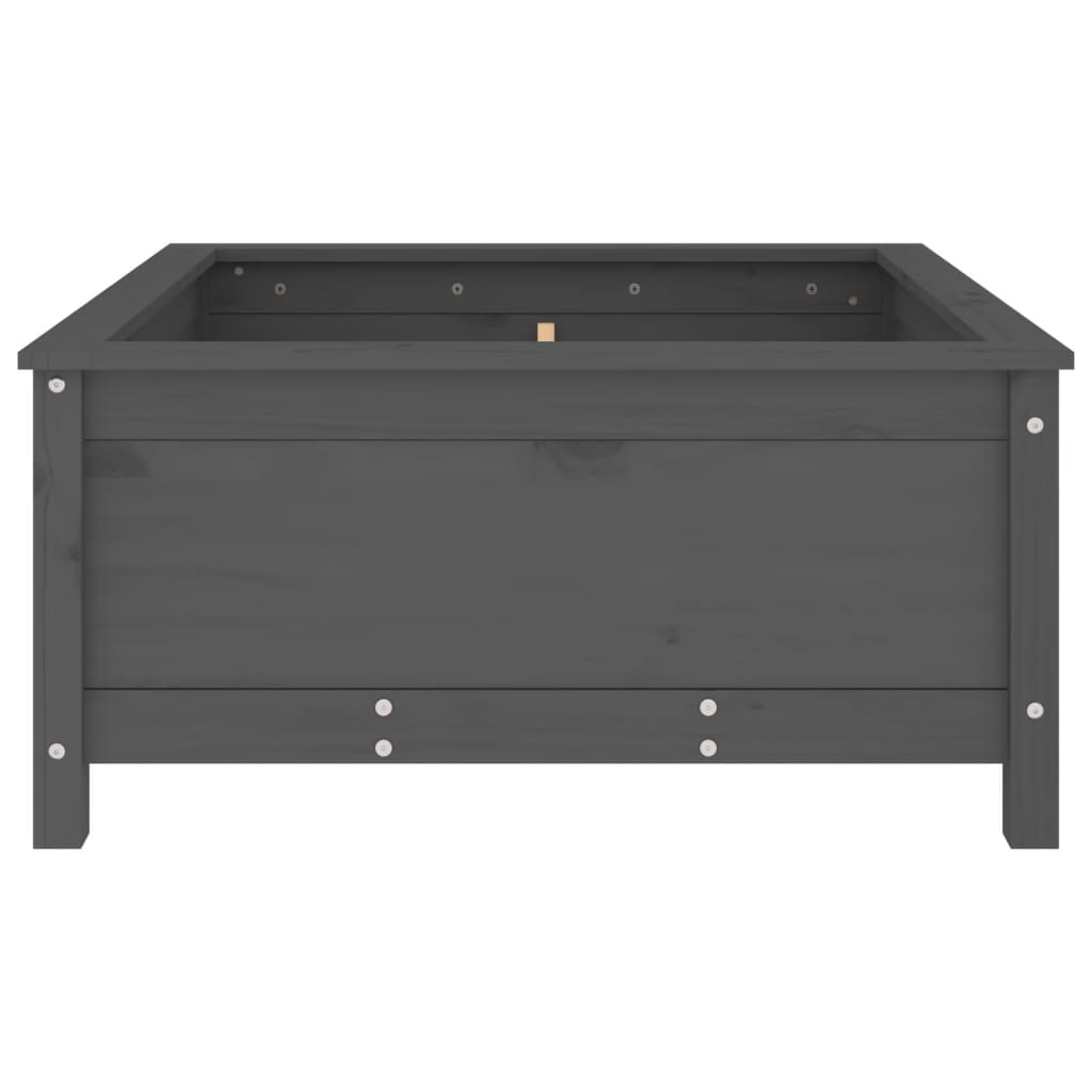 plantekasse 82,5x82,5x39 cm massivt fyrretræ grå