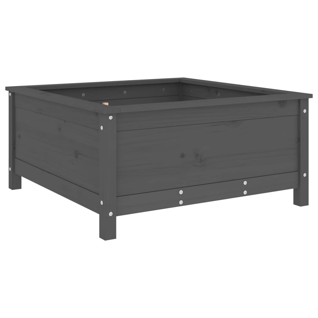 plantekasse 82,5x82,5x39 cm massivt fyrretræ grå