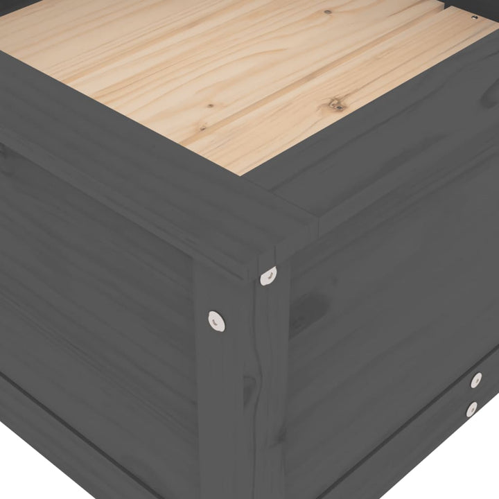 plantekasse 82,5x82,5x39 cm massivt fyrretræ grå