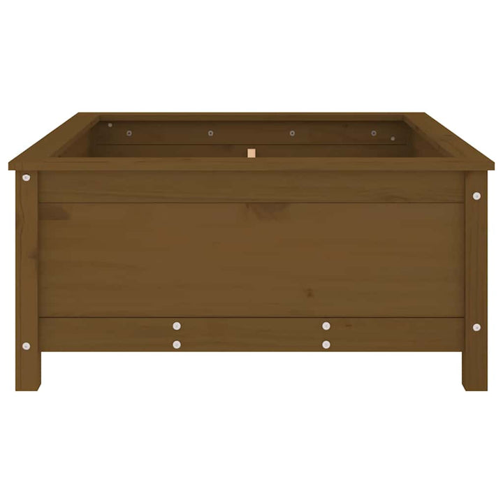 plantekasse 82,5x82,5x39 cm massivt fyrretræ gyldenbrun