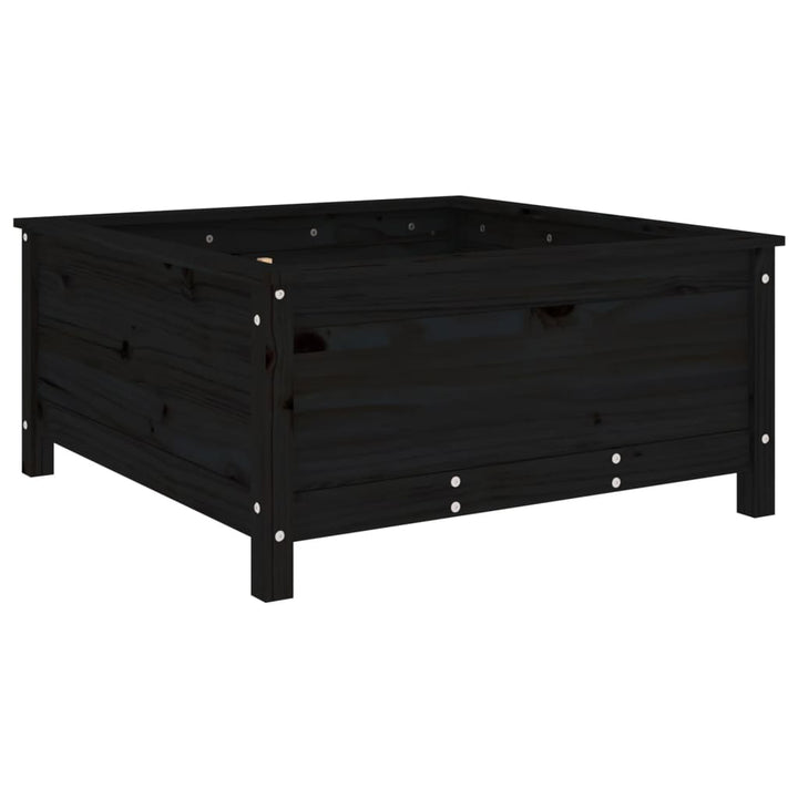 plantekasse 82,5x82,5x39 cm massivt fyrretræ sort