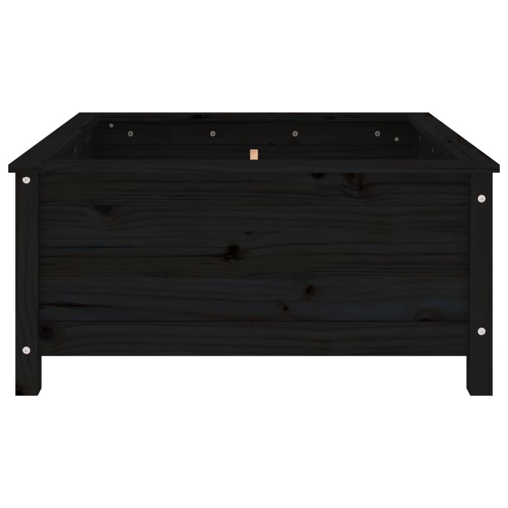 plantekasse 82,5x82,5x39 cm massivt fyrretræ sort