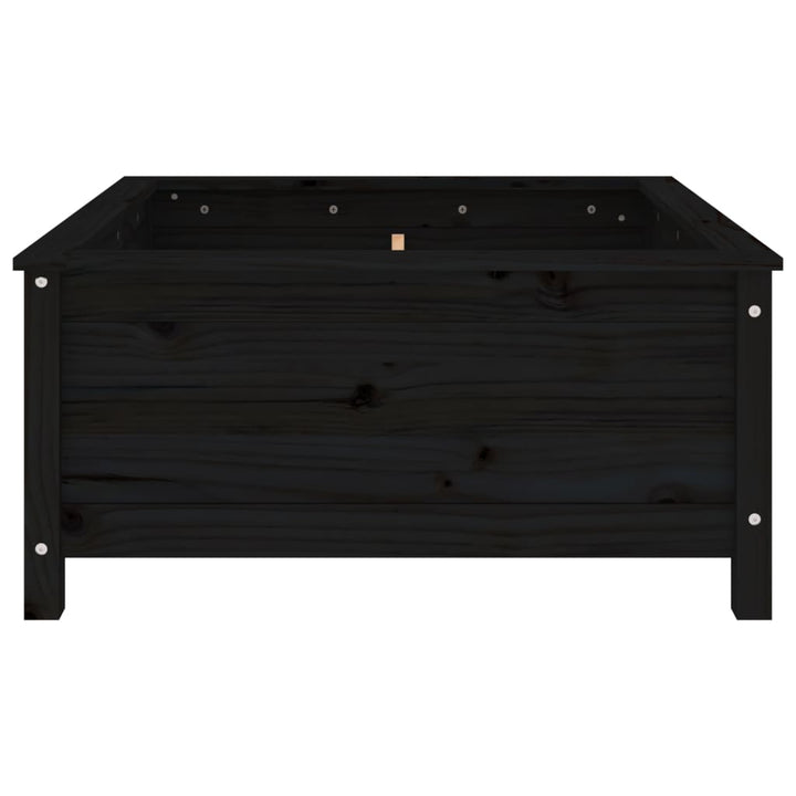plantekasse 82,5x82,5x39 cm massivt fyrretræ sort